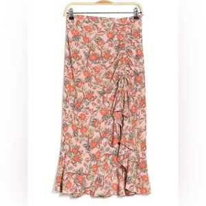 Max Studio Women’s Ruched/ Draped Midi Skirt In Blush Rose Bloom Size Medium NWT